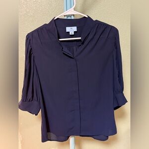 CeCe Navy Button Down Shirt